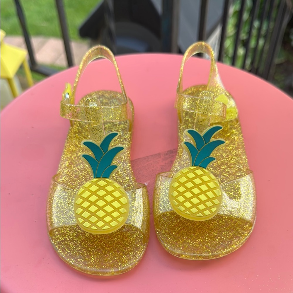 Kids Glitter Pineapple Sandals